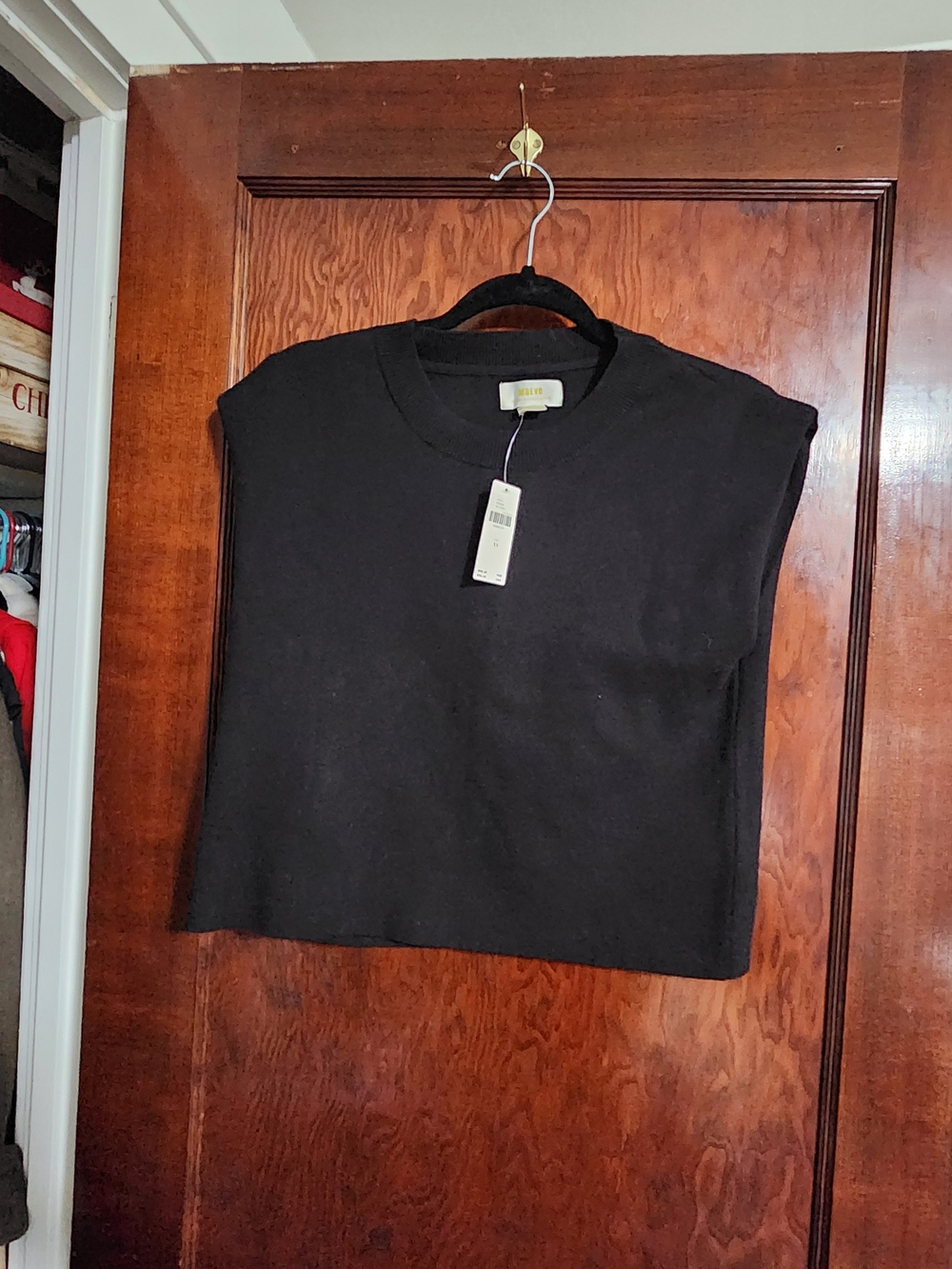 NWT Maeve by Anthropologie Black Sleeveless Knit Sweater Vest Top XS